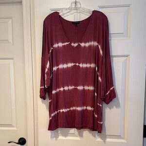 Love Tree Maroon Tie-Dye Tunic